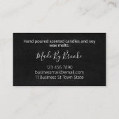 Carte De Visite Fleurs Rustiques Chandelles Fabriquées À La Main E (Dos)