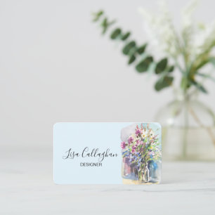 Carte De Visite Fleurs sauvages blanches et jaunes