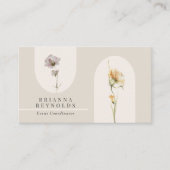 Carte De Visite Fleurs sauvages Boho modernes simples sur Beige Ne (Devant)