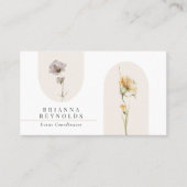 Carte De Visite Fleurs sauvages Boho modernes simples sur blanc (Devant)