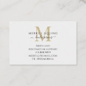 Carte De Visite Fleurs sauvages d'aquarelle Doula Services Monogra (Dos)