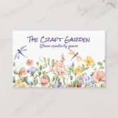 Carte De Visite Fleurs sauvages d'aquarelle et libellules (Devant)