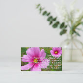 Carte De Visite Fleurs sauvages de cosmos rose (Debout devant)