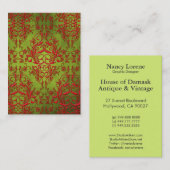 Carte De Visite Fleurs sauvages de damassé, ELECTRA (Devant / Derrière)