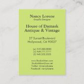 Carte De Visite Fleurs sauvages de damassé, ELECTRA (Dos)