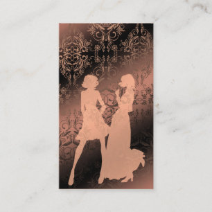 Carte De Visite Fleurs sauvages de damassé, noir pur d'ombres et