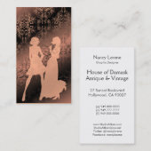 Carte De Visite Fleurs sauvages de damassé, noir pur d'ombres et (Devant / Derrière)