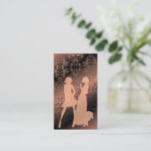 Carte De Visite Fleurs sauvages de damassé, noir pur d'ombres et (Debout devant)