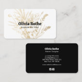 Carte De Visite Fleurs sauvages d'or (Devant / Derrière)