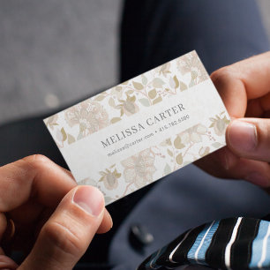 Carte De Visite Fleurs Sauvages Élégantes Simple Minimaliste Class