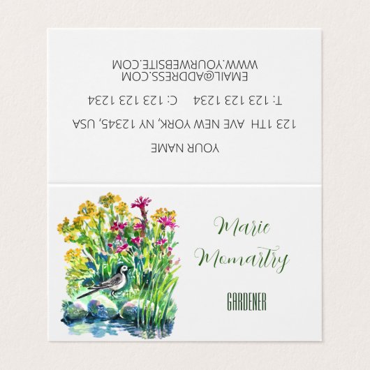 Carte De Visite Fleurs sauvages et un pied (Extérieur déplié)