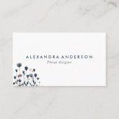 Carte De Visite Fleurs sauvages minimaux d'aquarelle modernes (Devant)