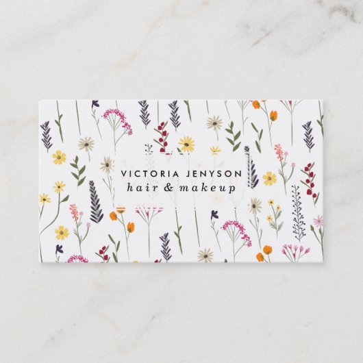 Carte De Visite Fleurs séchées à la main (Devant)