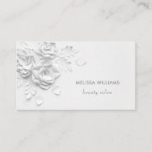 Carte De Visite Fleurs simples 3D blanches (Devant)