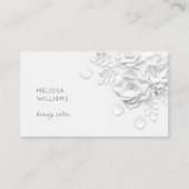 Carte De Visite Fleurs Simples 3D Blanches (Devant)