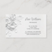 Carte De Visite Fleurs simples 3D blanches (Dos)