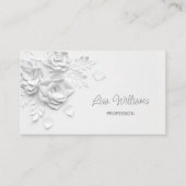 Carte De Visite Fleurs simples 3D blanches (Devant)