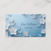 Carte De Visite Fleurs simples 3D blanches (Devant)