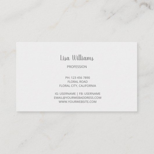 Carte De Visite Fleurs simples 3D blanches (Dos)