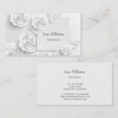 Carte De Visite Fleurs simples 3D blanches (Devant / Derrière)