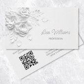 Carte De Visite Fleurs simples 3D blanches