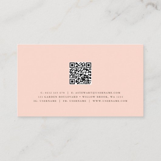 Carte de visite Fleurs simples avec code QR (Dos)