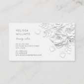 Carte De Visite Fleurs simples blanches en 3D (Dos)