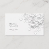 Carte De Visite Fleurs simples blanches en 3D (Devant)