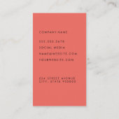 Carte De Visite Fleurs simples élégantes et panneau en bois (Dos)