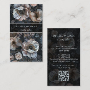 Carte De Visite Fleurs Sombres Rose Éblouissant