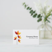 Carte De Visite Fleurs stylisées - Blanc (Debout devant)