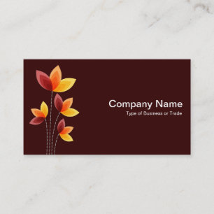 Carte De Visite Fleurs stylisées - Blanc sur Brown foncé