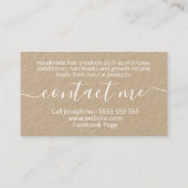 Carte De Visite Fleurs Sur Les Cheveux Naturels De Kraft (Dos)