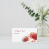 Carte De Visite Fleurs transparentes rouges (Debout devant)