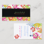 Carte De Visite Fleurs tropicales audacieuses (Devant / Derrière)