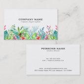 Carte De Visite Fleurs tropicales colorées Design (Devant / Derrière)