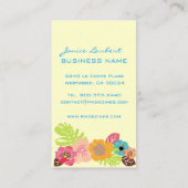 CARTE DE VISITE FLEURS TROPICALES GRAVES RÉTRO/ARRIÈRE - PLAN DO-I (Dos)