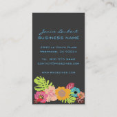 CARTE DE VISITE FLEURS TROPICALES GRAVES RÉTRO/ARRIÈRE - PLAN DO-I (Dos)