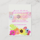 CARTE DE VISITE FLEURS TROPICALES GRAVES RÉTRO/ARRIÈRE - PLAN DO-I (Dos)