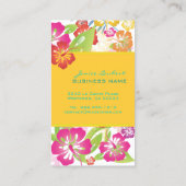 CARTE DE VISITE FLEURS TROPICALES GRAVES RÉTRO, HIBISCUS (Dos)