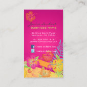 CARTE DE VISITE FLEURS TROPICALES GRAVES RÉTRO, HIBISCUS (Dos)