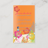 CARTE DE VISITE FLEURS TROPICALES GRAVES RÉTRO, HIBISCUS (Dos)