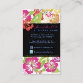 CARTE DE VISITE FLEURS TROPICALES GRAVES RÉTRO, HIBISCUS (Dos)