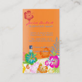 CARTE DE VISITE FLEURS TROPICALES GRAVES RÉTRO, HIBISCUS (Dos)