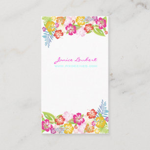 Carte De Visite Fleurs tropicales rétro audacieuses/DO-IT-YOURSELF