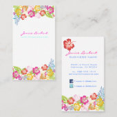 Carte De Visite Fleurs tropicales rétro audacieuses/DO-IT-YOURSELF (Devant / Derrière)