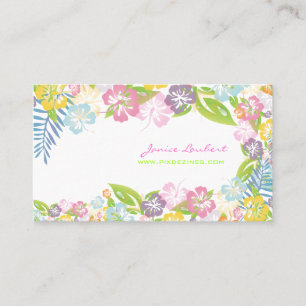 Carte De Visite Fleurs tropicales rétro audacieuses/stock en coqui