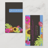 Carte De Visite FLEURS TROPICALES RÉTRO/do-it-yourself ARRIÈRE - P (Devant / Derrière)
