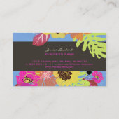 Carte De Visite FLEURS TROPICALES RÉTRO/do-it-yourself ARRIÈRE - P (Dos)