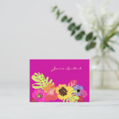 Carte De Visite FLEURS TROPICALES RÉTRO/do-it-yourself ARRIÈRE - P (Debout devant)